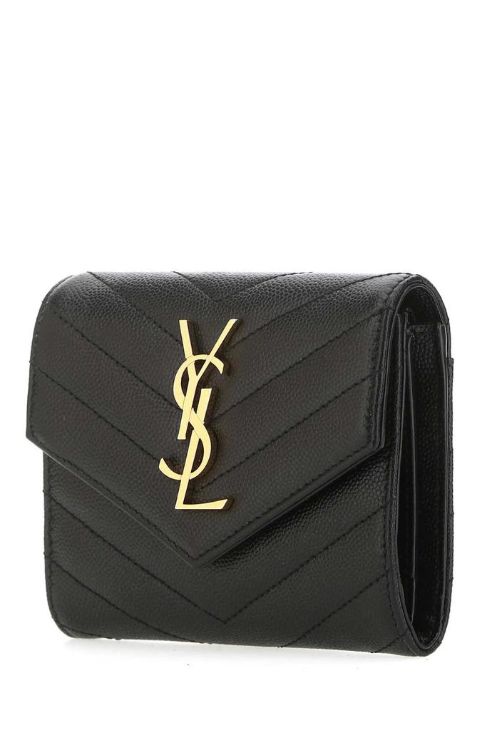 Shop Saint Laurent Cassandre Matelassé Compact Tri Fold