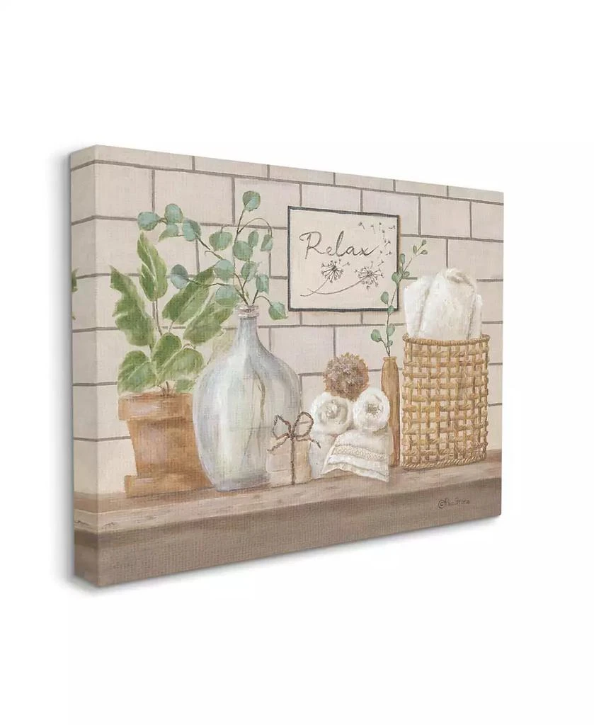Stupell Industries Relax Uplifting Bathroom Scene Canvas Wall Art, 16" x 1.5" x 20" 2