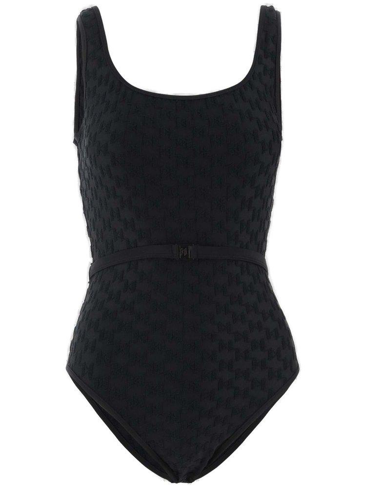 Karl Lagerfeld Karl Lagerfeld KL Mnogram Belted Swimsuit