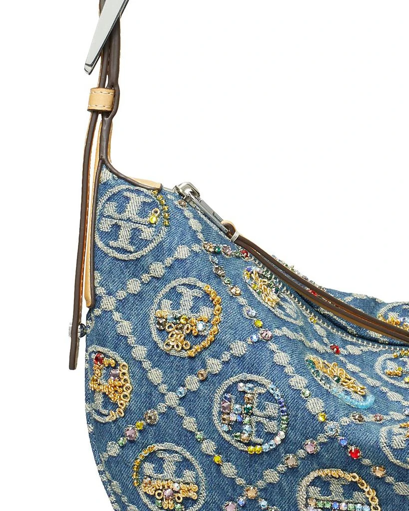Tory Burch T Monogram Embellished Denim Shoulder Bag 5