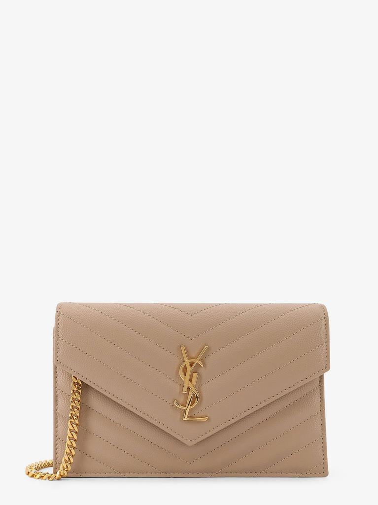 Yves Saint Laurent Envelope grain-de-poudre leather clutch bag with Cassandre chain