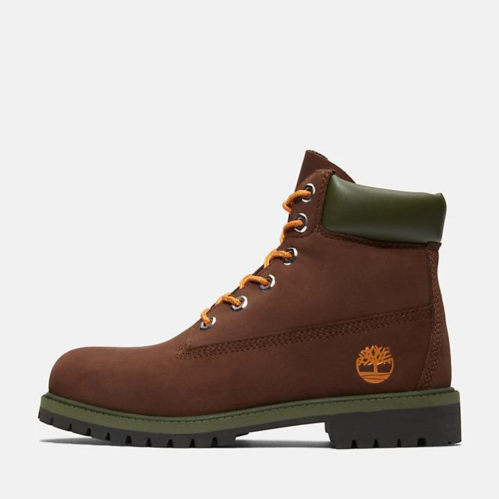 Timberland Timberland® Premium 6 Inch Boot for Junior in Brown/Orange 8