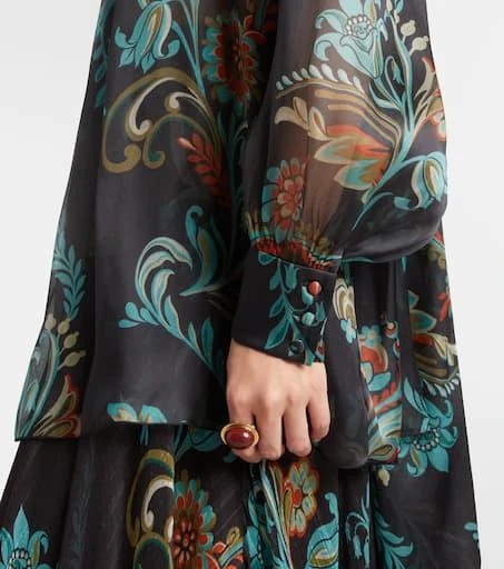 ETRO Floral sheer silk chiffon blouse 5