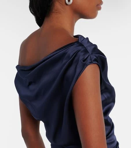 Staud Elyse pleated silk-blend maxi dress 6
