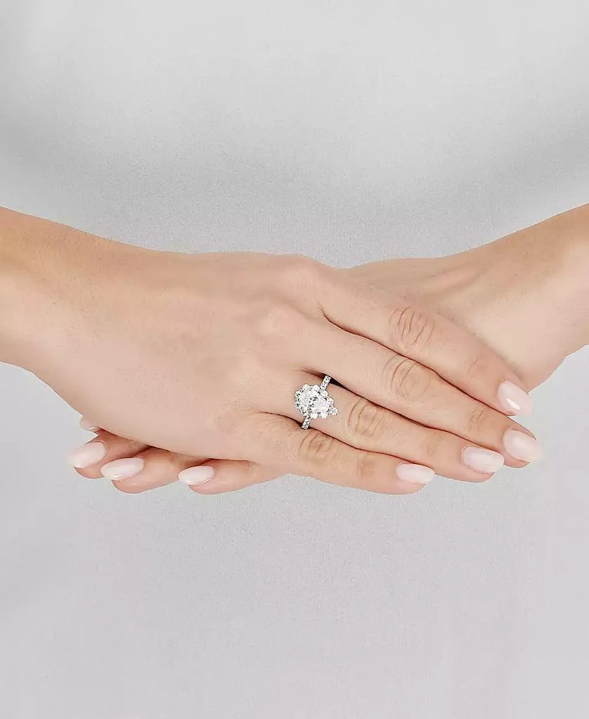 Grown With Love IGI Certified Lab Grown Diamond Pear-Cut Halo Engagement Ring (3 ct. t.w.) in 14k White Gold 2