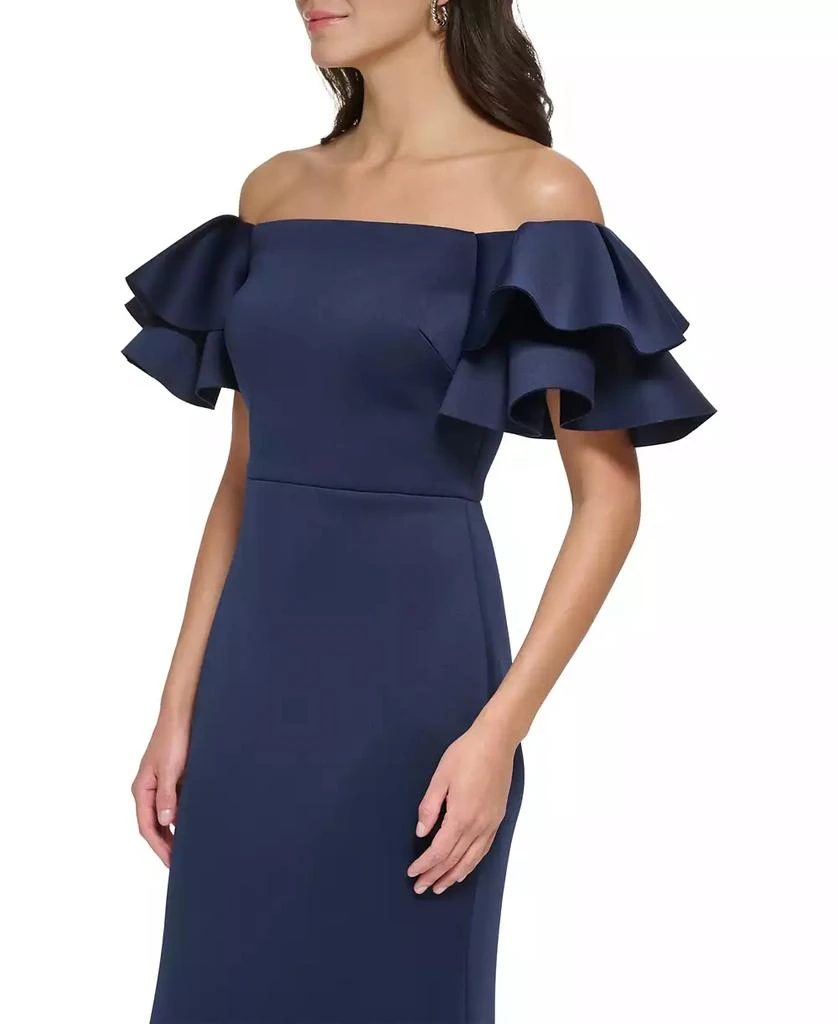 Eliza J Women's Ruffled-Sleeve Off-The-Shoulder Mermaid Gown 4