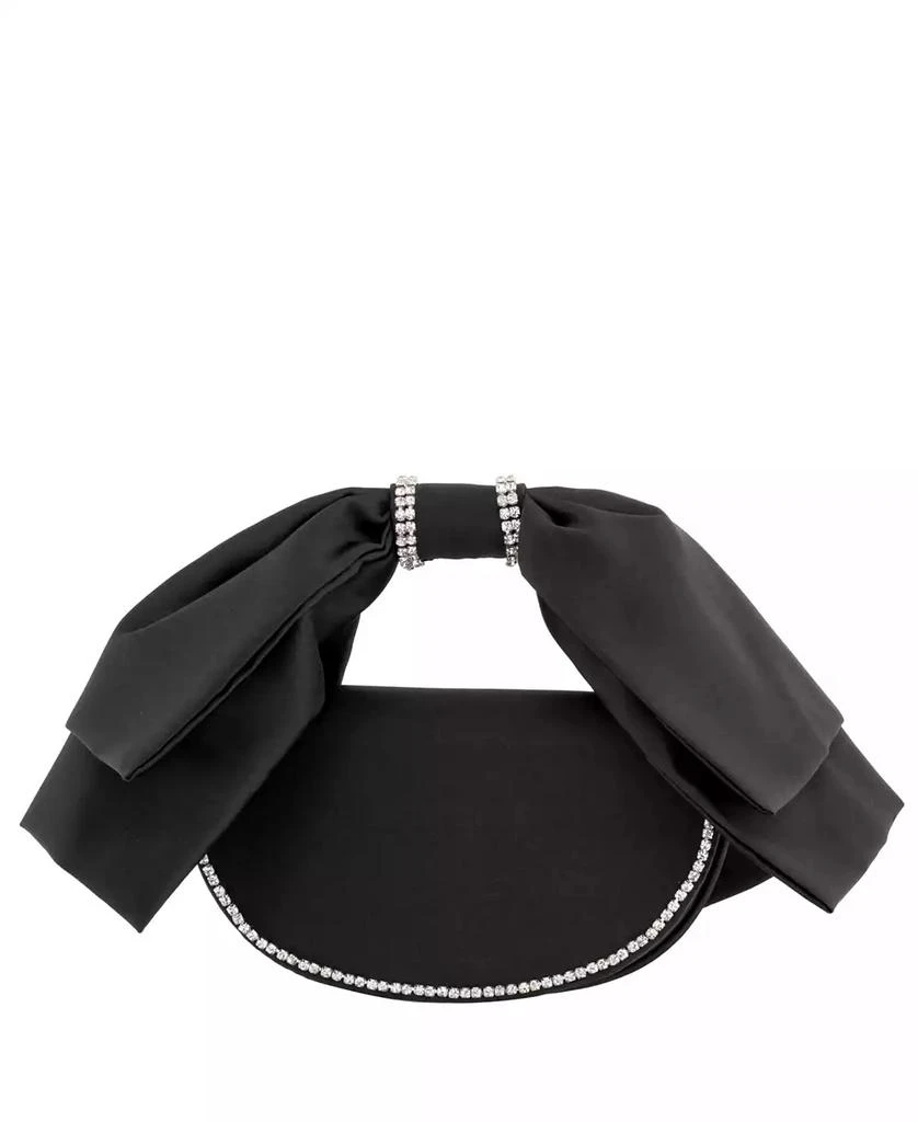 Nina Women's Crystal Trim Satin Bow Clutch Bag 1