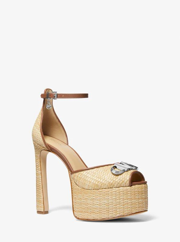 michael_kors Martina Straw Peep-Toe Platform Pump 1