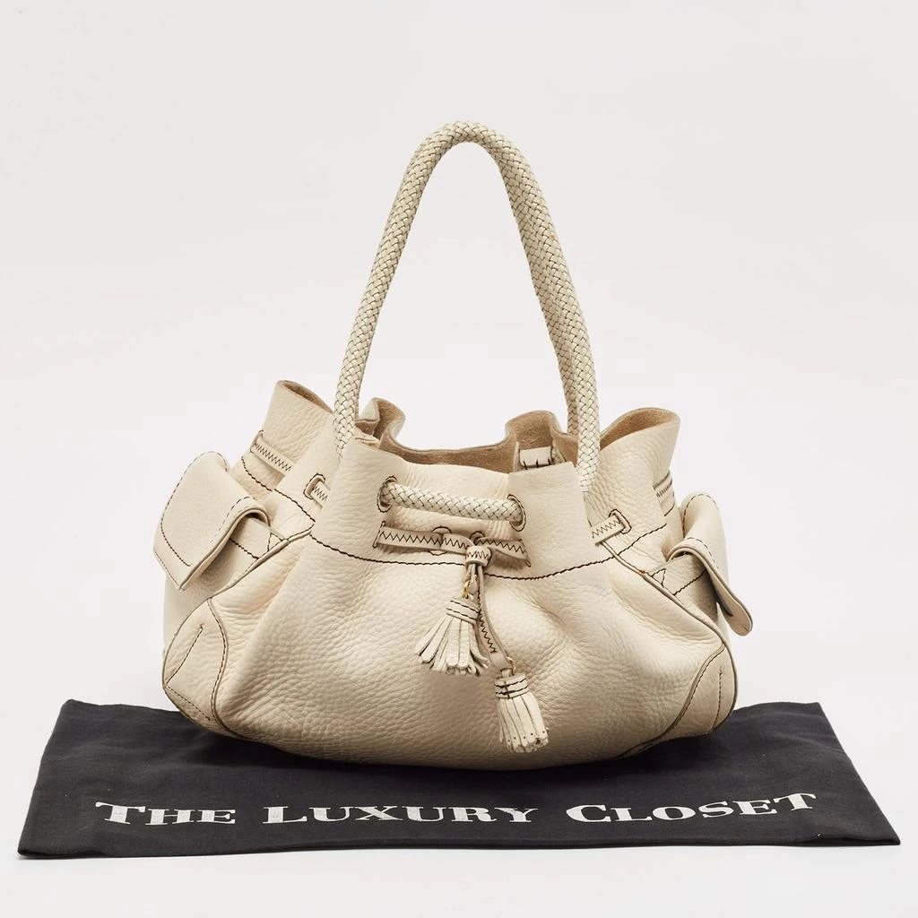 Cole Haan Cole Haan Off White Leather Village Drawstring Shoulder Bag 10
