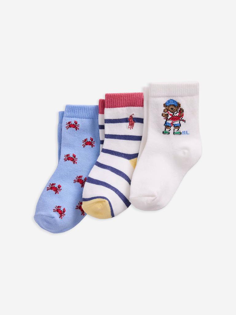 Ralph Lauren Baby Boys 3 Pack Socks Set in Multicolour