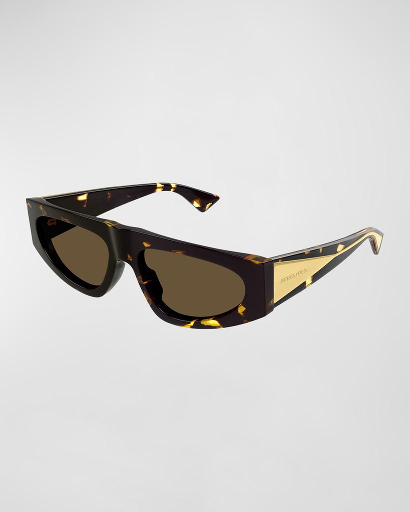 Bottega Veneta Engraved Logo Acetate Rectangle Sunglasses