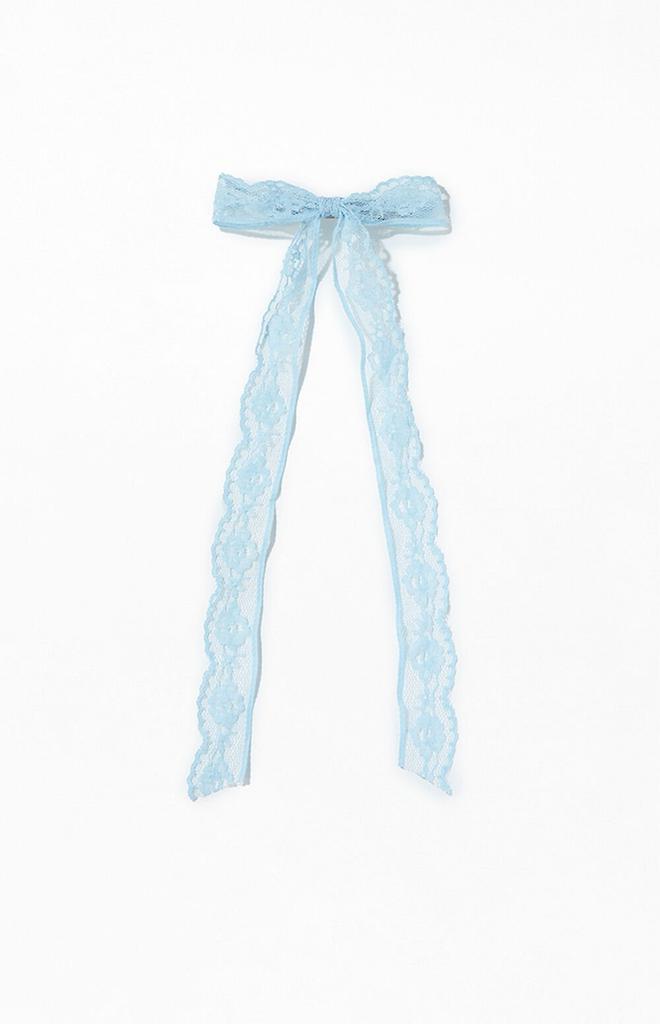 LA Hearts Light Blue Lace Bow Barrette