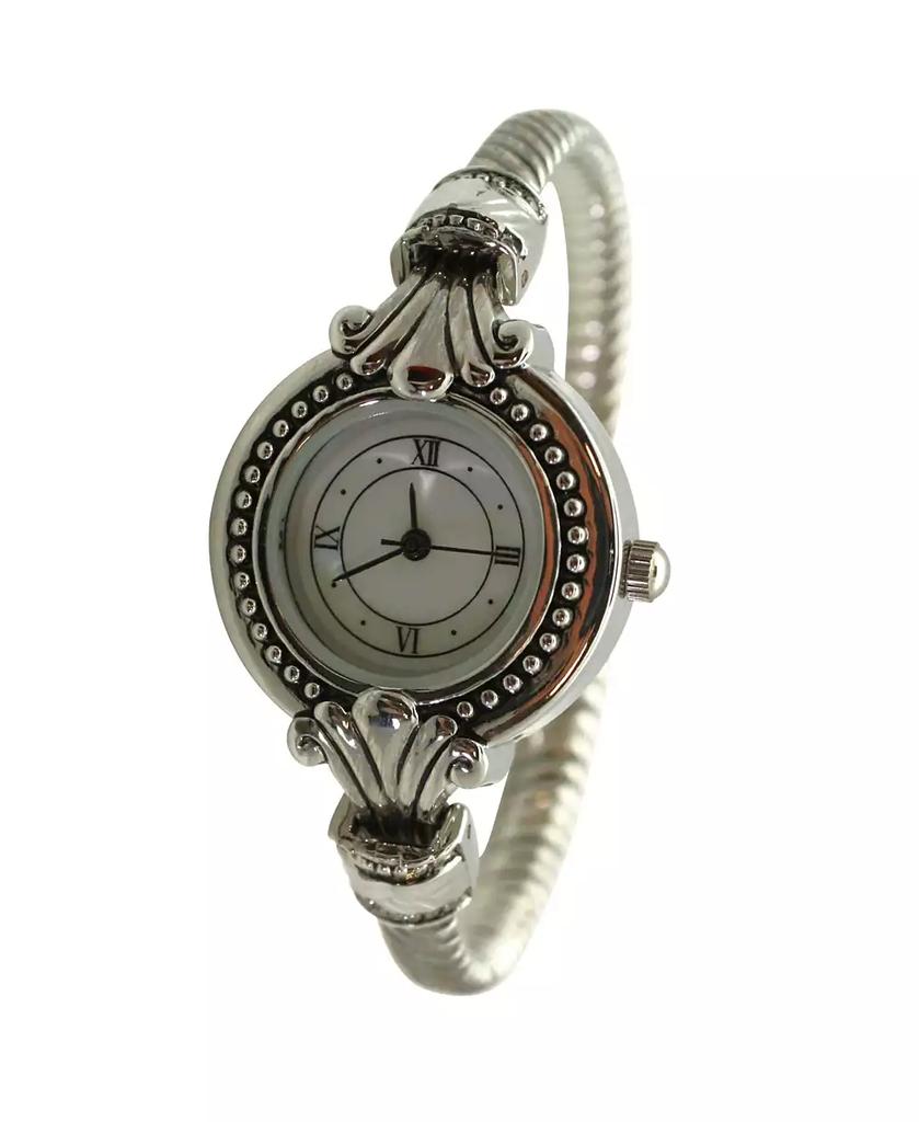 Olivia Pratt Silver Small Elegant Antique Look Women Bangle Watch