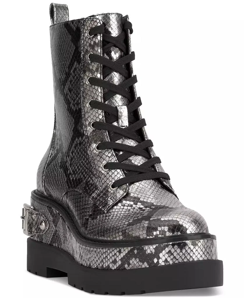 Jessica Simpson Women's Imelda Lace-Up Platform Wedge Combat Booties 1