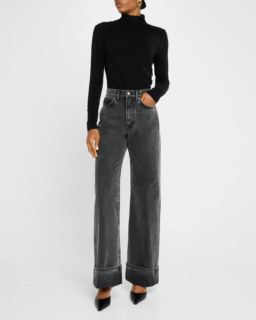 VERONICA BEARD Taylor High-Rise Wide Cuffed Jeans 2