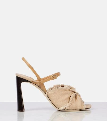 Jimmy Choo Annika 95 canvas peep-toe pumps 4