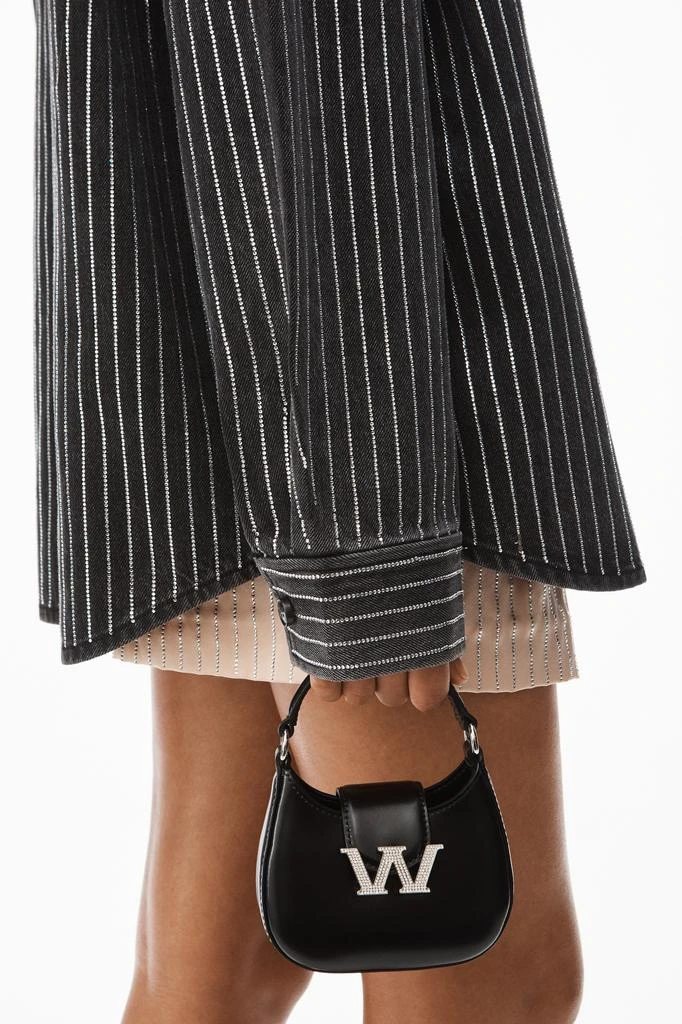 Alexander Wang CRYSTAL STRIPE OVERSIZED SHIRT IN DENIM 6