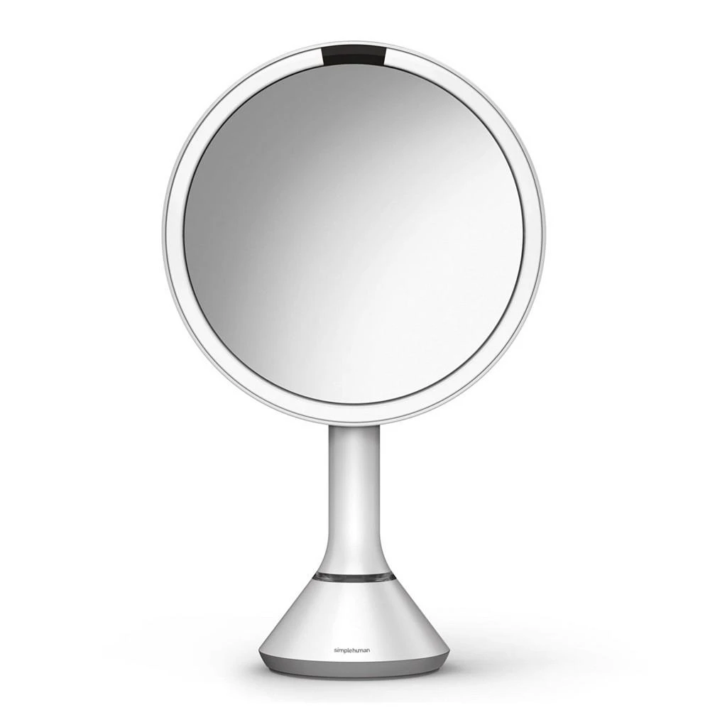 simplehuman 8" Round Sensor Makeup Mirror with Touch-Control Dual Light Settings