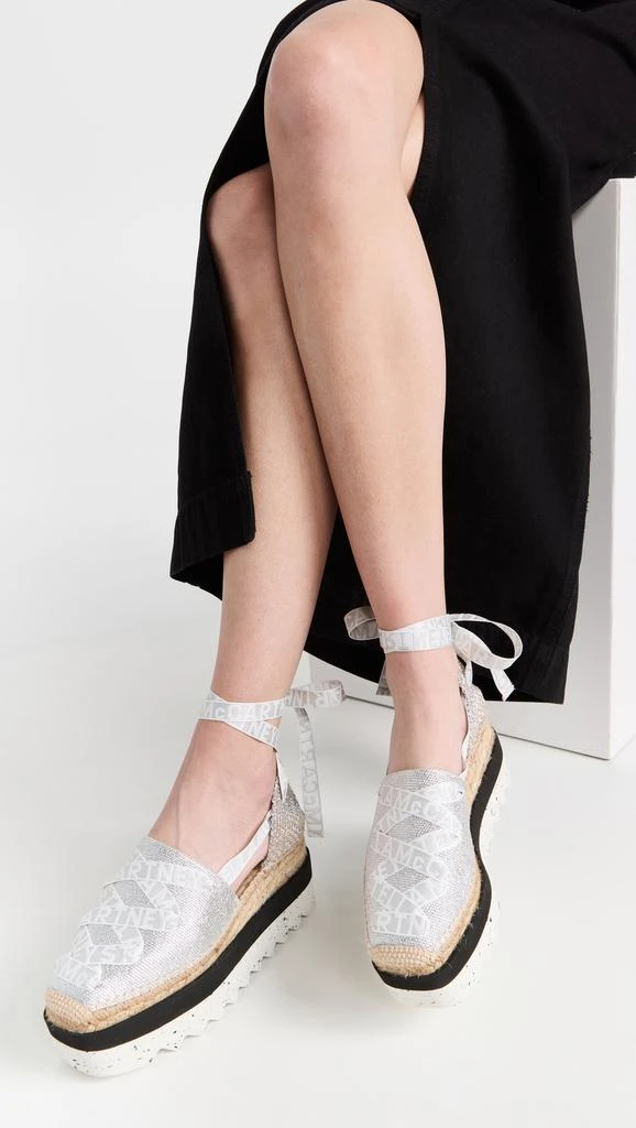 Stella McCartney Gaia Laminated Cotton Platform Espadrilles 2
