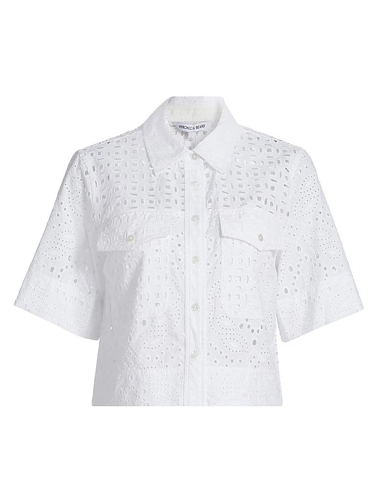 VERONICA BEARD Spruce Eyelet Cotton Top 1
