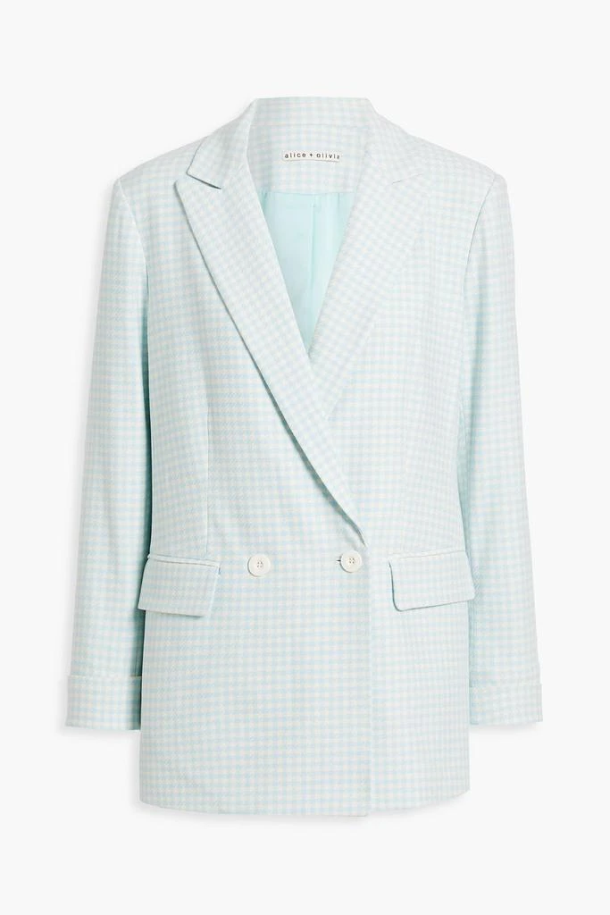 Alice + Olivia Justin double-breasted gingham twill blazer 1