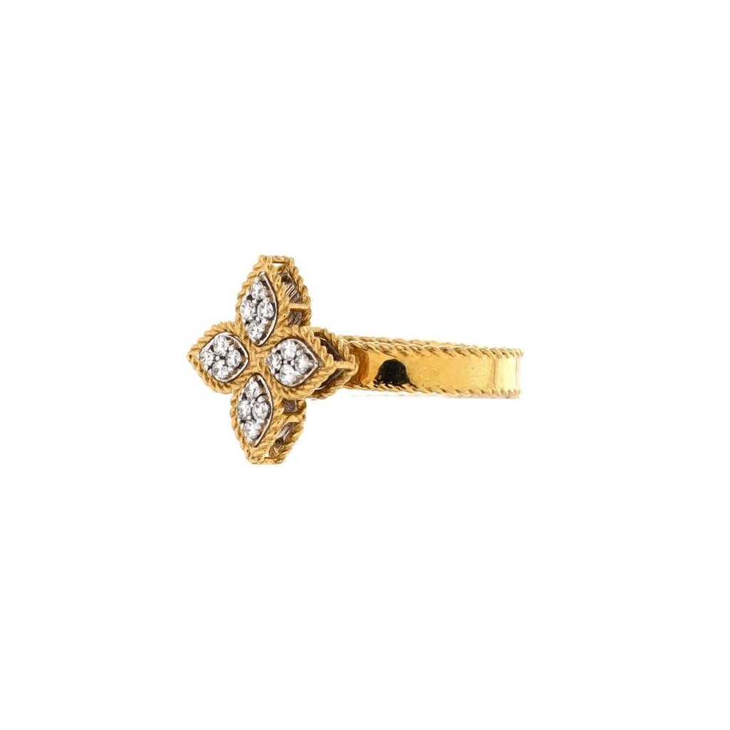 Roberto Coin Princess Flower Ring 18K Yellow Gold and 18K White Gold with Diamonds 2