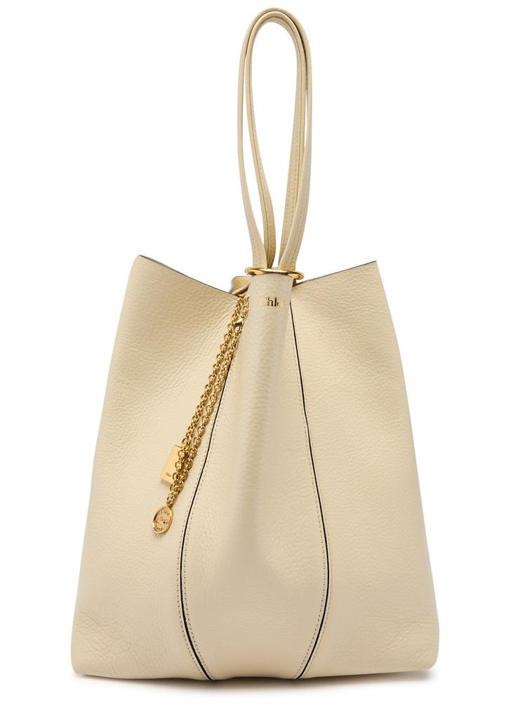 トートバッグ Chloe Chloe Spin Medium Tote Bag In Grainy Leather Chloé Spin Tote Bag In Grained Leather in Tapestry blue