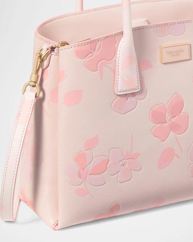Kate Spade serena spring pansies leather satchel bag 6