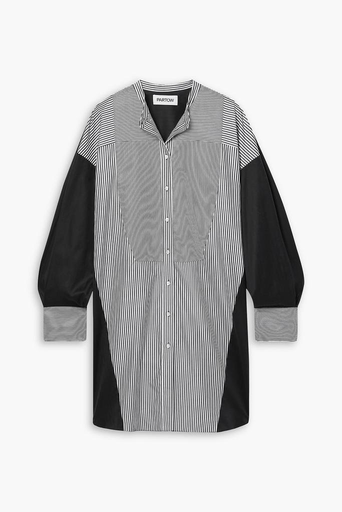 Partow Meline paneled striped cotton-poplin tunic