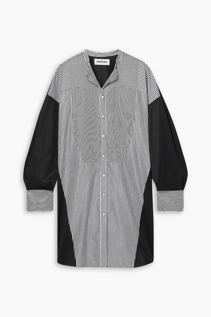 Partow Meline paneled striped cotton-poplin tunic 1