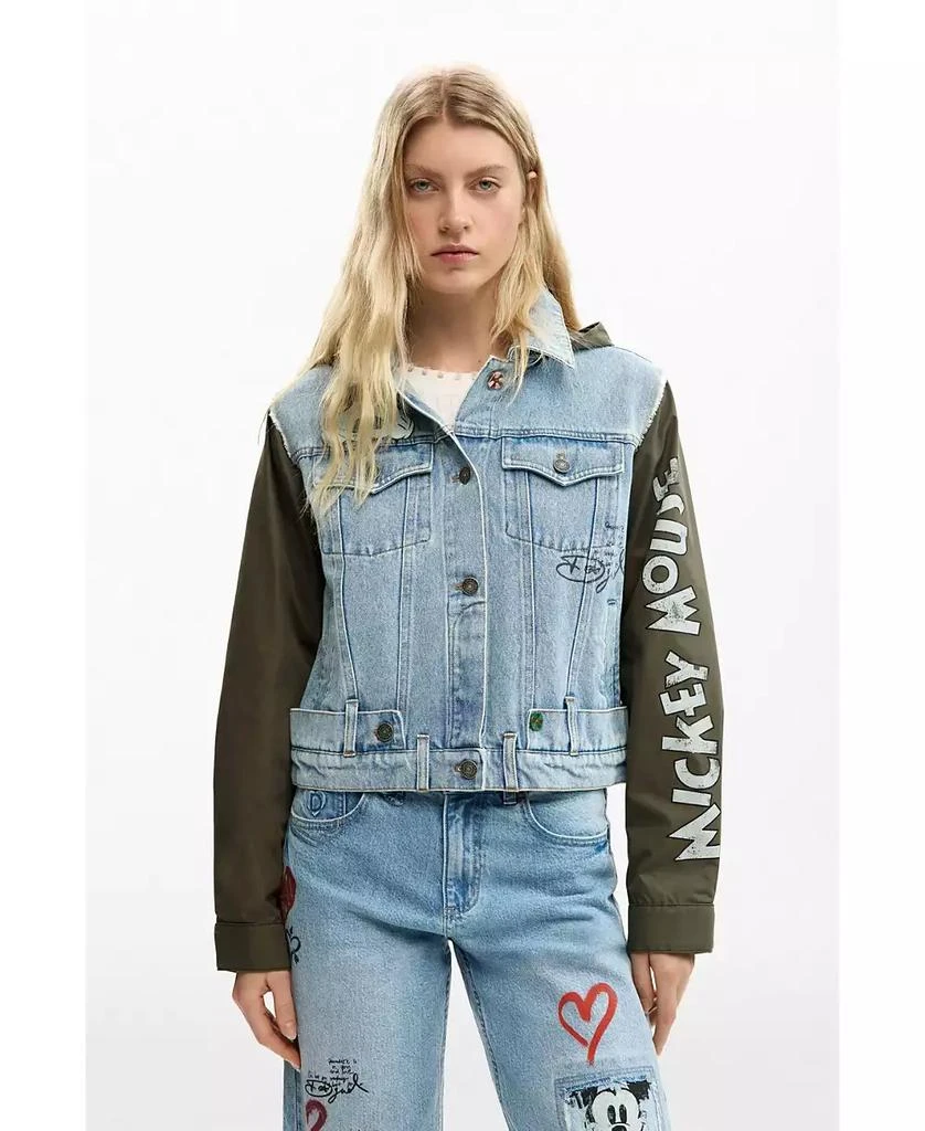 Desigual Women's Bimaterial parka Mickey Mouse