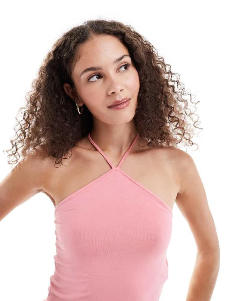 Motel Motel layti classic halter top in bright pink from ASOS