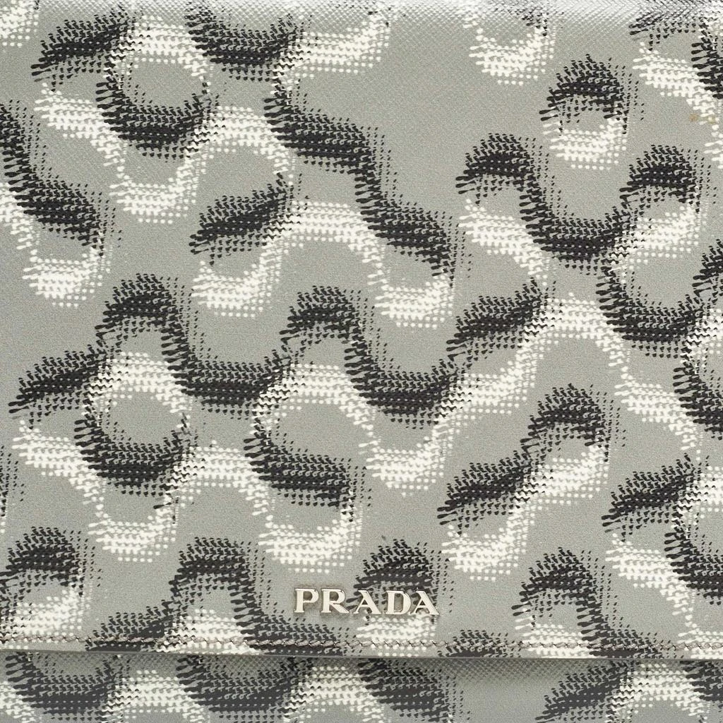 Prada Prada Grey Molecule Print Leather Flap Top Handle Bag 6