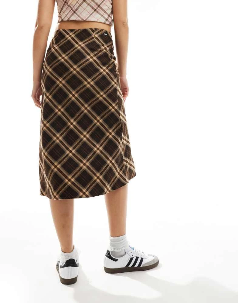 minga Minga London plaid midi skirt with lingerie bow 2