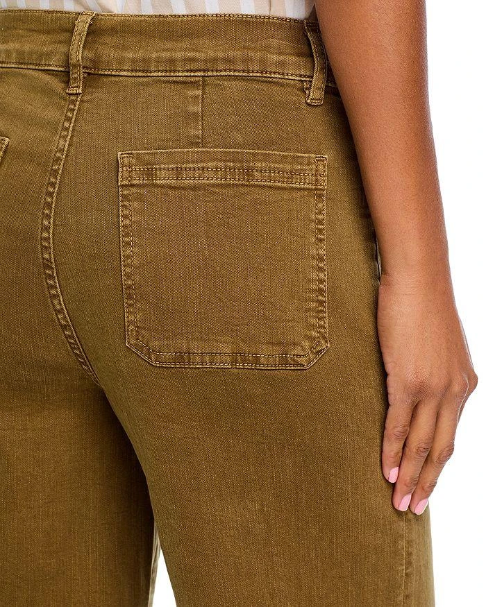 FRAME Le Slim High Rise Palazzo Jeans in Khaki Green 6