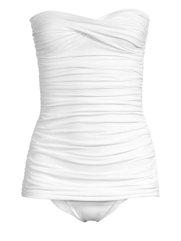 Norma Kamali Walter Mio One-Piece Strapless Ruched Swimsuit 4