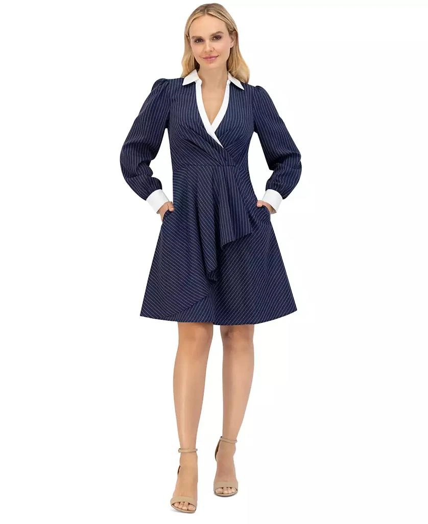 Eliza J Women's Twist-Front Cascade Shirt Dress 1