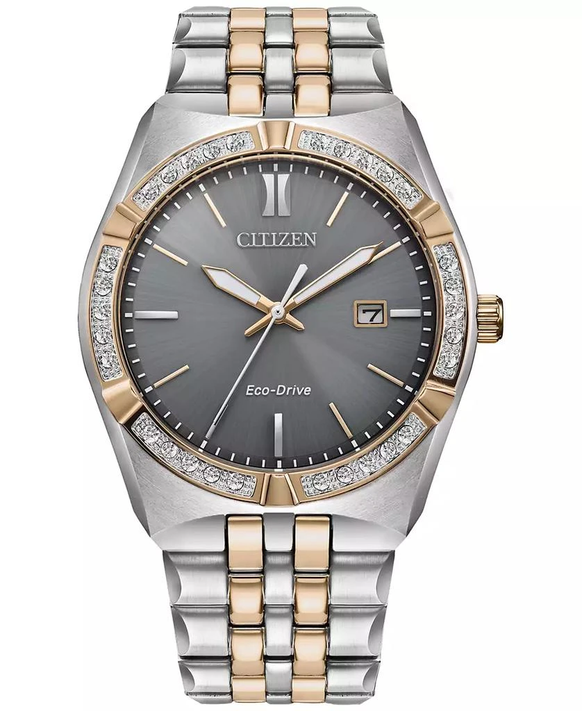 Citizen Eco-Drive Men's Corso Diamond (1/10 ct. t.w.) Two-Tone Stainless Steel Bracelet Watch 40mm 1