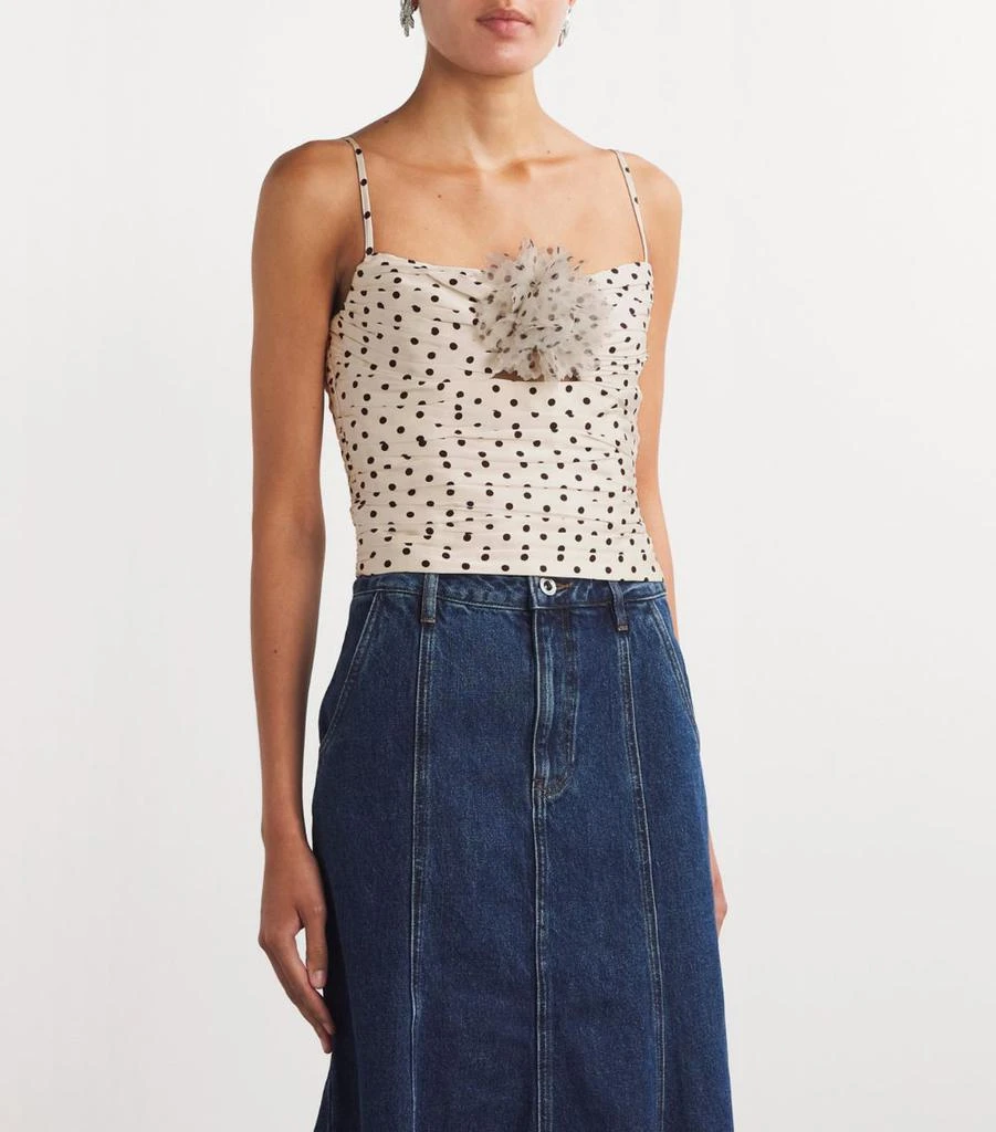 Self Portrait Satin Polka-Dot Top 3