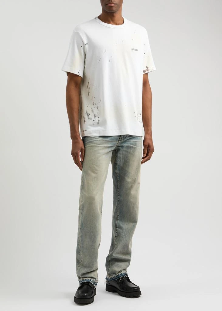 Helmut Lang Distressed printed cotton T-shirt  4