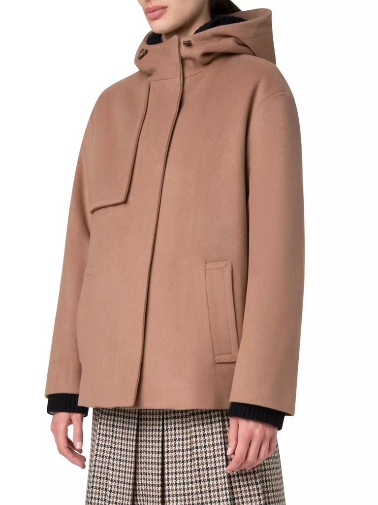 Akris Hooded Wool-Blend Coat 4