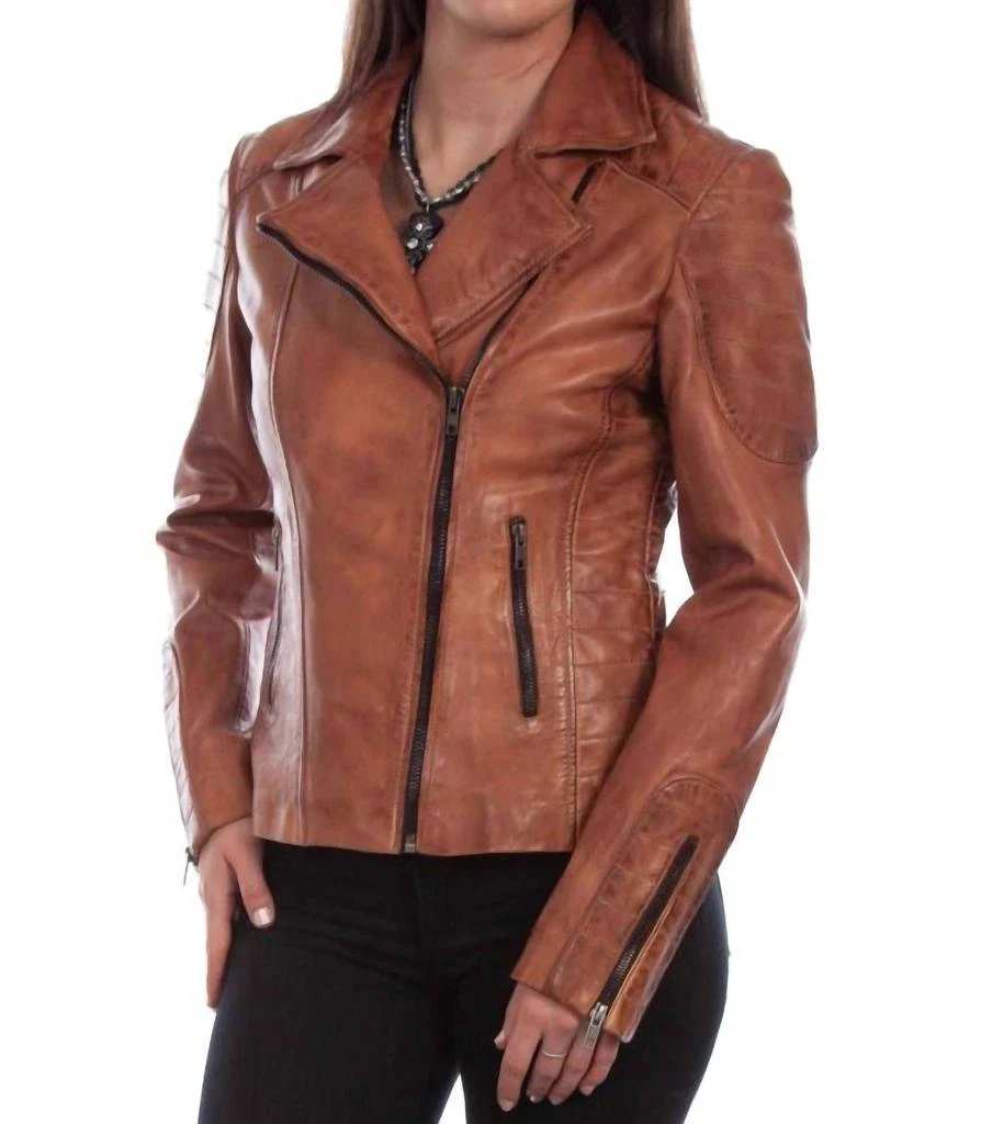 Scully Scully - Women's Sanded Leather Motorcycle Style Jacket 1