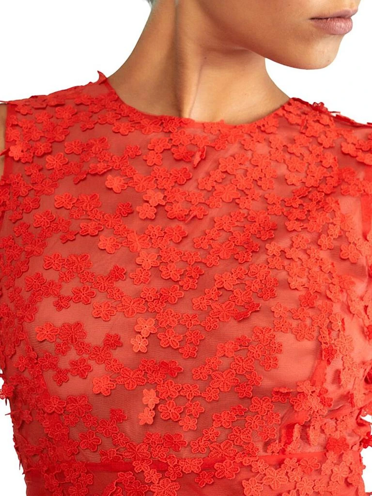 cynthia rowley 3d embroidered tulle dress Poppy Silk Dress / Pink-Gold / 4 / Cynthia Rowley