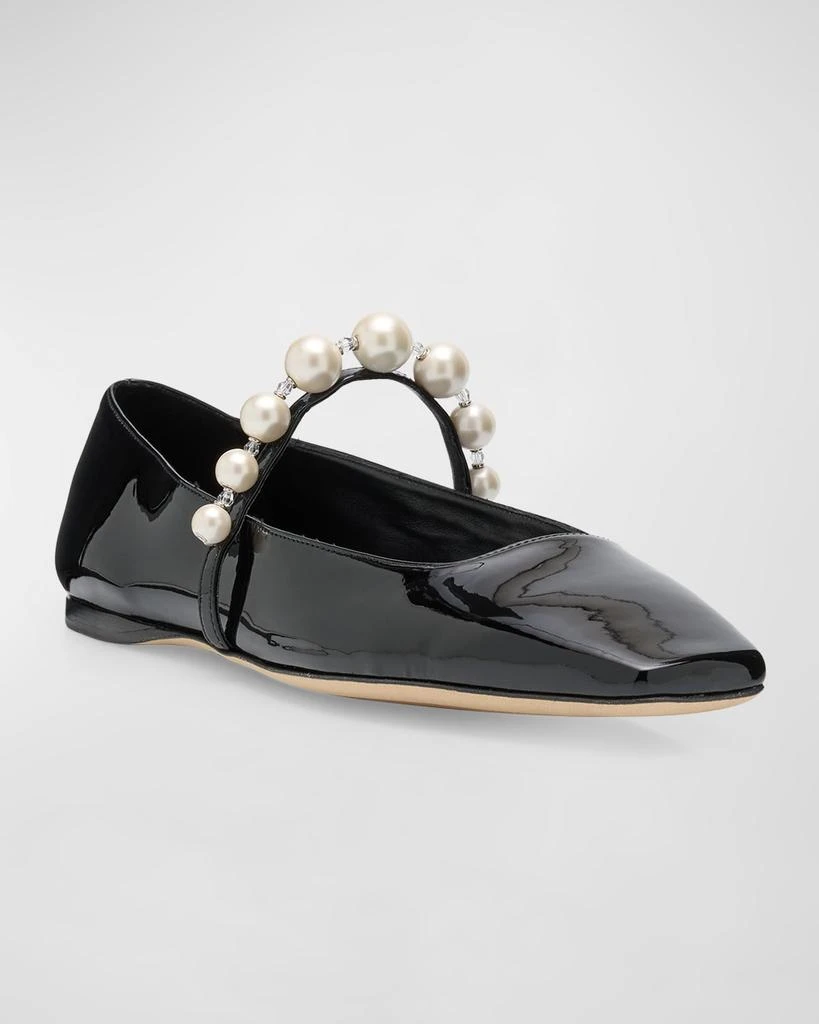 Jimmy Choo Ade Pearly-Strap Patent Ballerina Flats 3