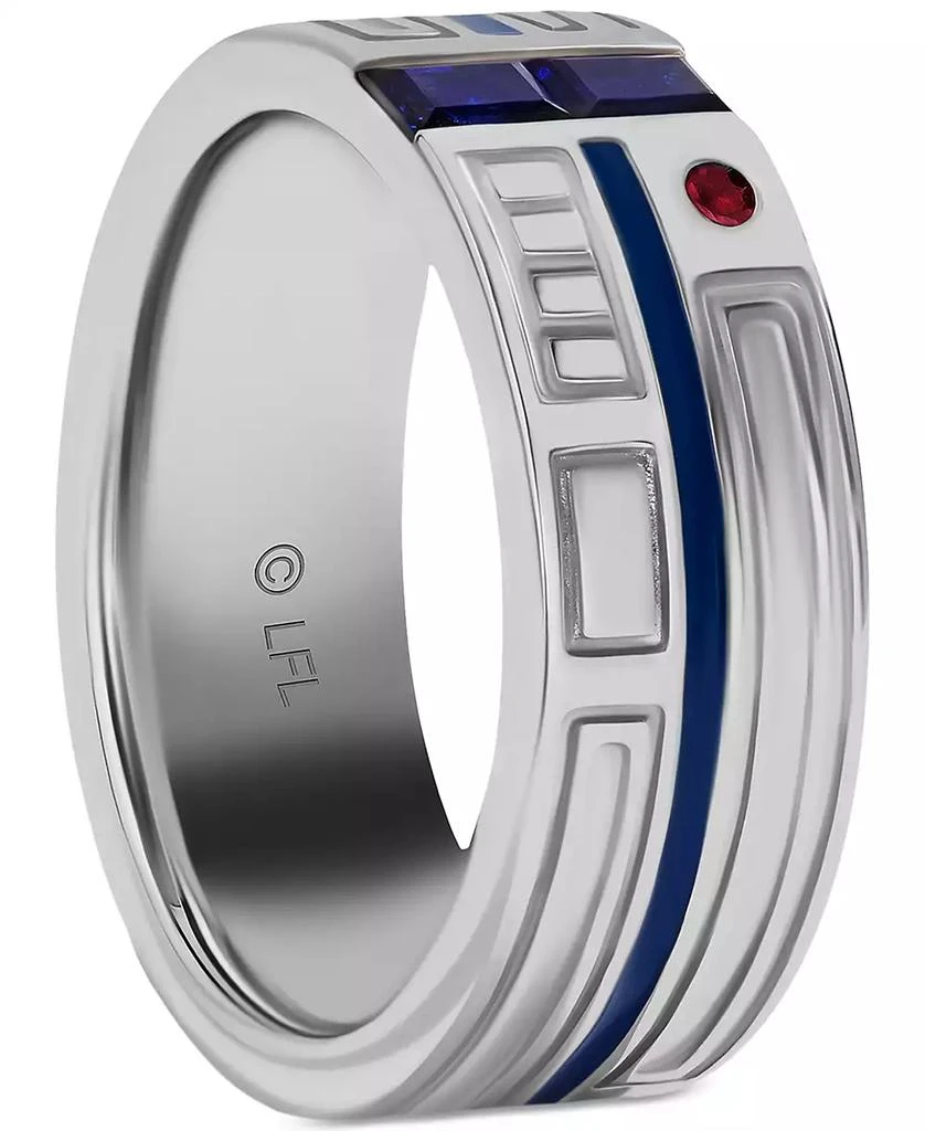 Wonder Fine Jewelry Star Wars Men's Sapphire (1/4 ct. t.w.), Garnet Accent, & Blue Enamel R2D2 Ring in Sterling Silver 4