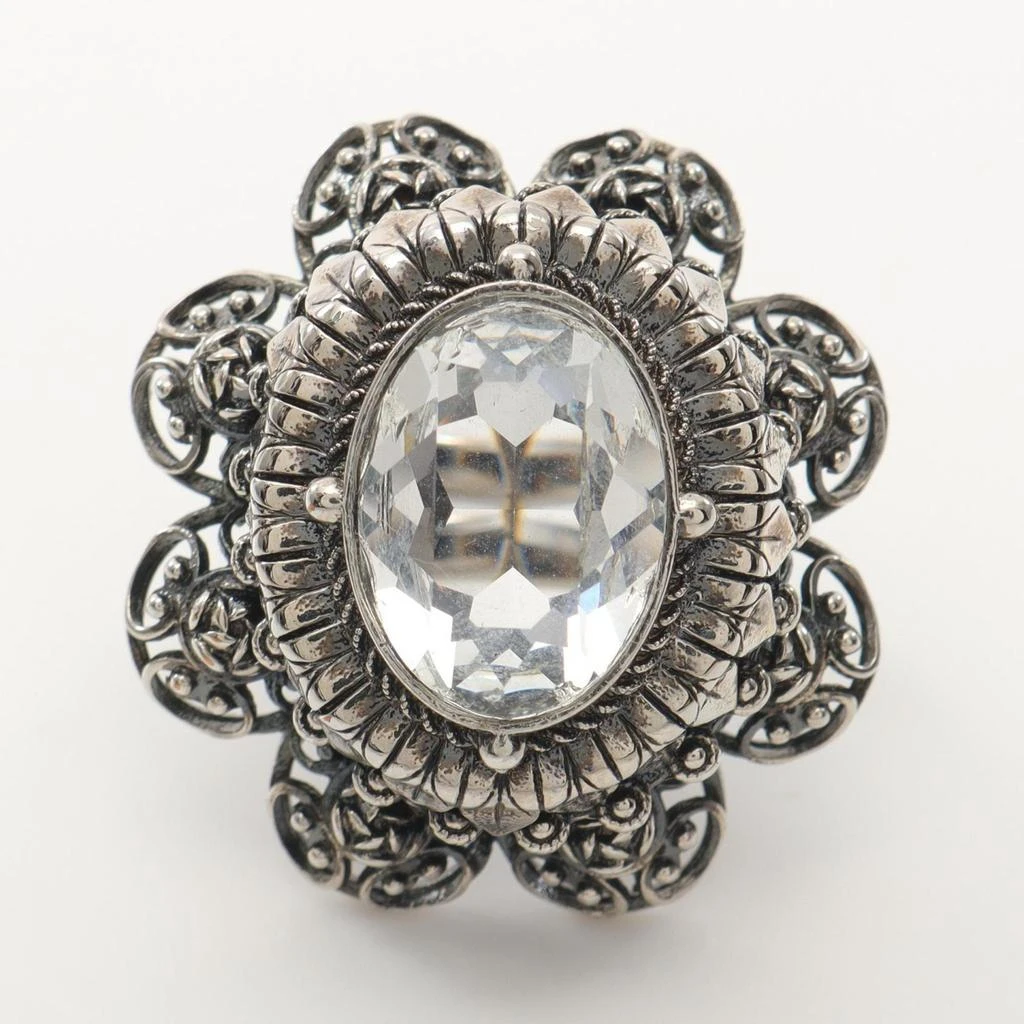 Alexander McQueen Clear Stainless Steel Band Ring (Pre-Owned)