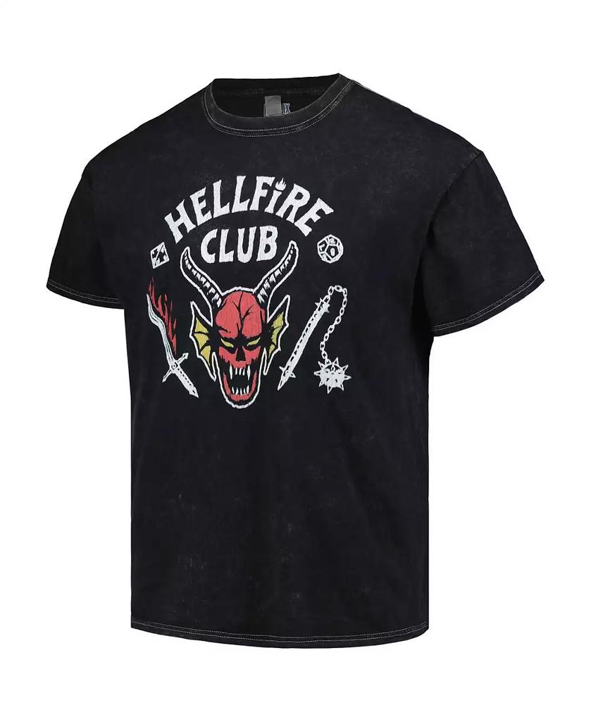 Mad Engine Men's and Women's Black Stranger Things Hellfire Club Graphic T-shirt