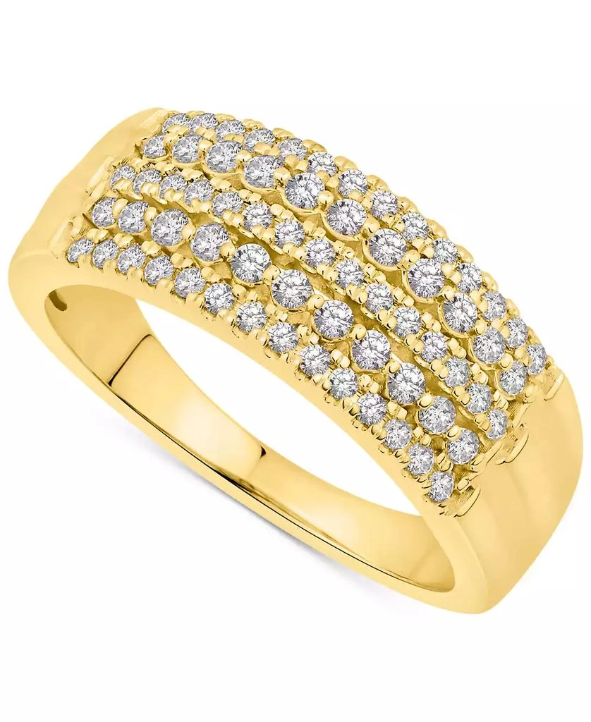 Macy's Diamond Multirow Anniversary Band (1/2 ct. t.w.) in 14k Gold 1