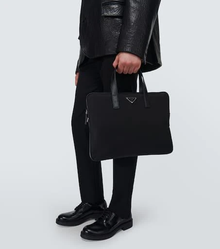 Prada Re-Nylon leather-trimmed briefcase 2