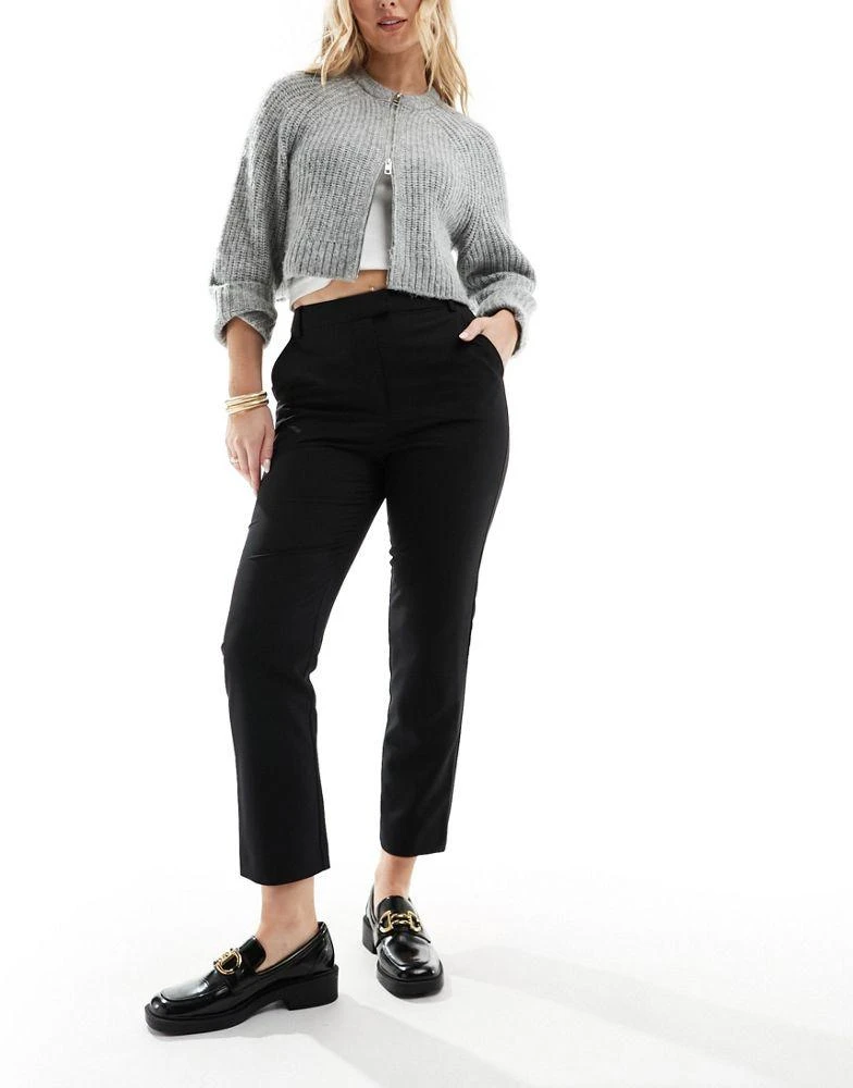ASOS ASOS DESIGN Hourglass tailored slim straight ankle length trousers in black 2